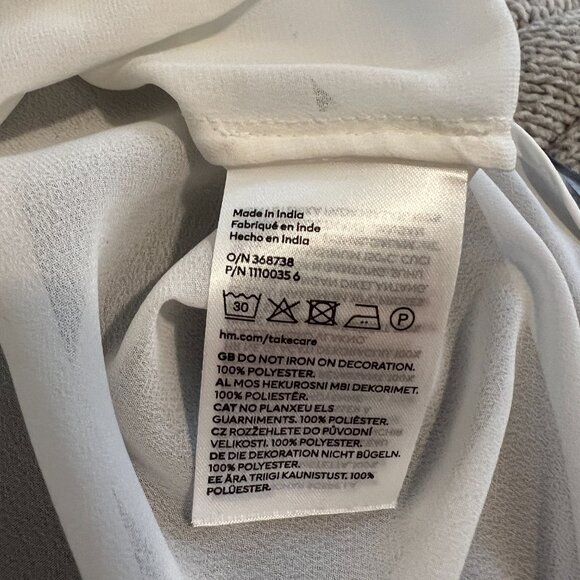 Women's Blouse - Sheer Cream Blouse with Sequin Collar - Picture 9 of 10